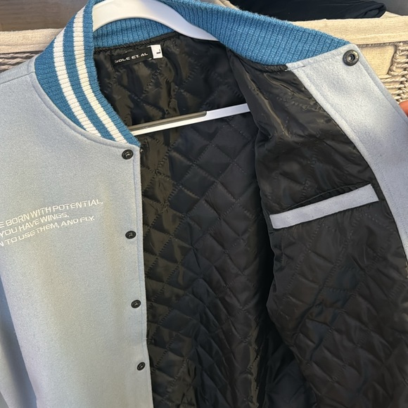 SOLE ET AL BABY BLUE VARSITY JACKET - Picture 7 of 7